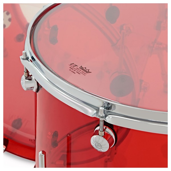 Natal Arcadia Acrylic 22" 3 Piece Shell Pack, Transparent Red skin