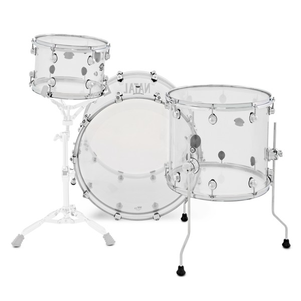 Natal Arcadia Acrylic 22" 3 Piece Shell Pack, Transparent