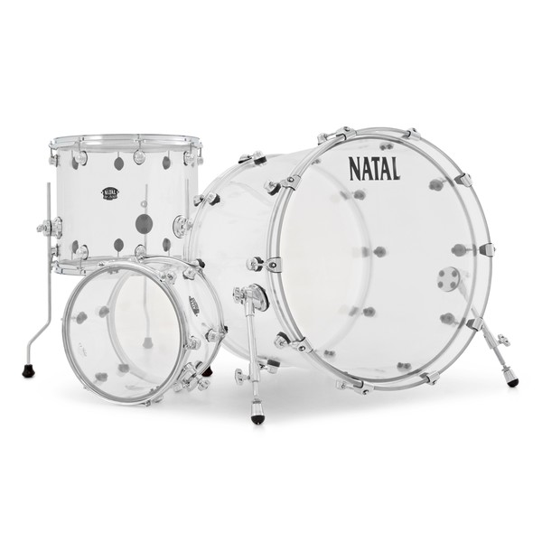 Natal Arcadia Acrylic 22" 3 Piece Shell Pack, Transparent