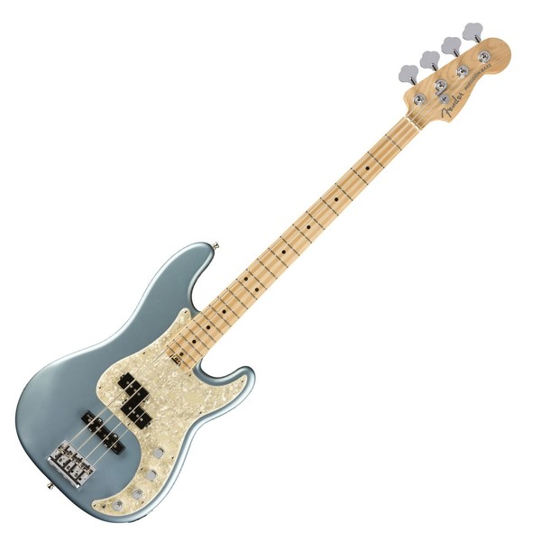 Fender American Elite Precision Bass MN, Satin Ice Blue Metallic - Main