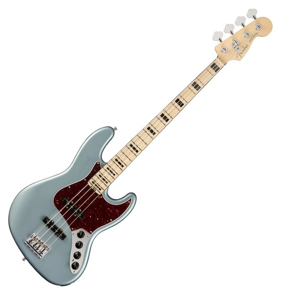 Fender American Elite Jazz Bass MN, Satin Ice Blue Metallic - Main