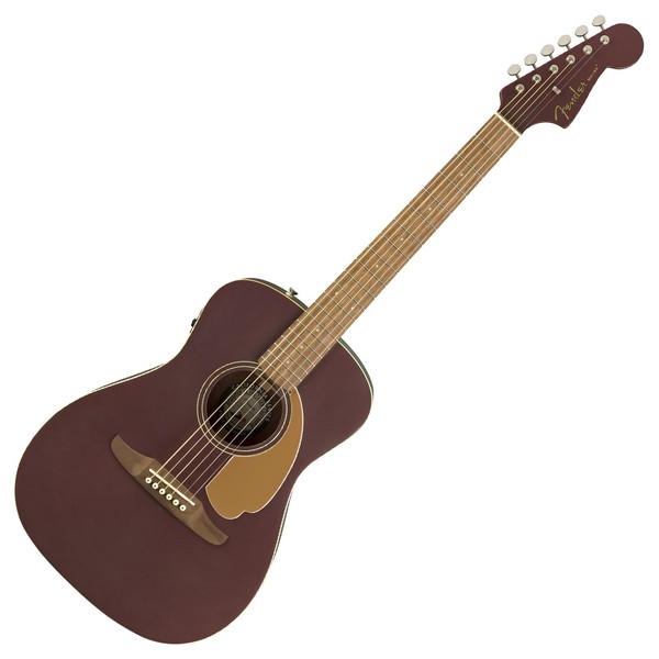 Fender Malibu Player Electro Acoustic, Burgundy Satin Front View