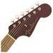 Fender Malibu Player Electro Acoustic, Burgundy Satin Headstock View