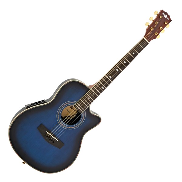 Roundback Electro Acoustic Guitar by Gear4music, Blue Burst main