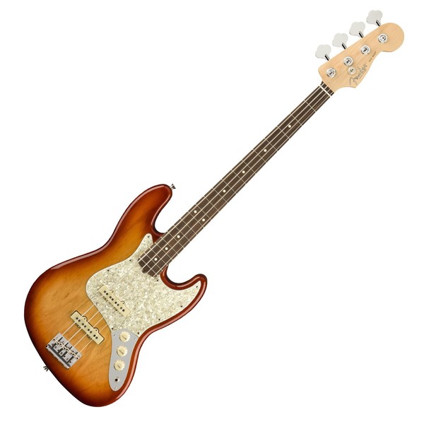 Fender Light Ash American Pro Jazz Bass RW, Sienna Sunburst - Front