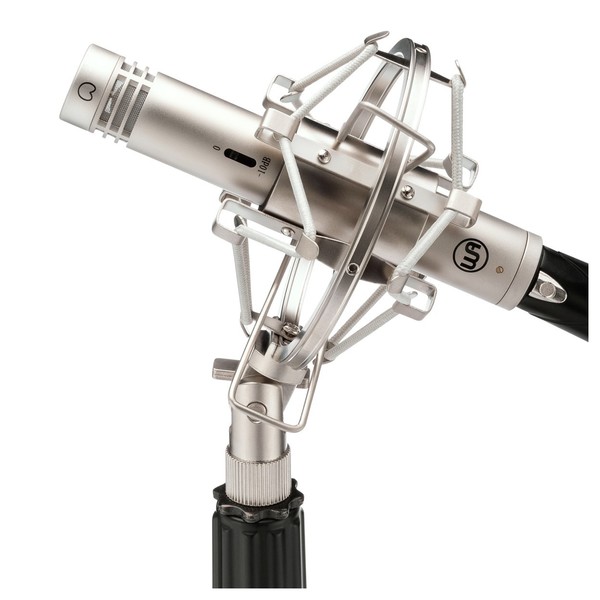 Warm Audio WA-84 Small Diaphragm Condenser Microphone, Nickel, Shock Mounted Side