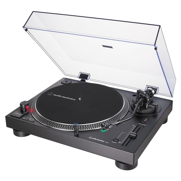 Audio Technica AT-LP120XUSB USB Turntable, Black - Angled