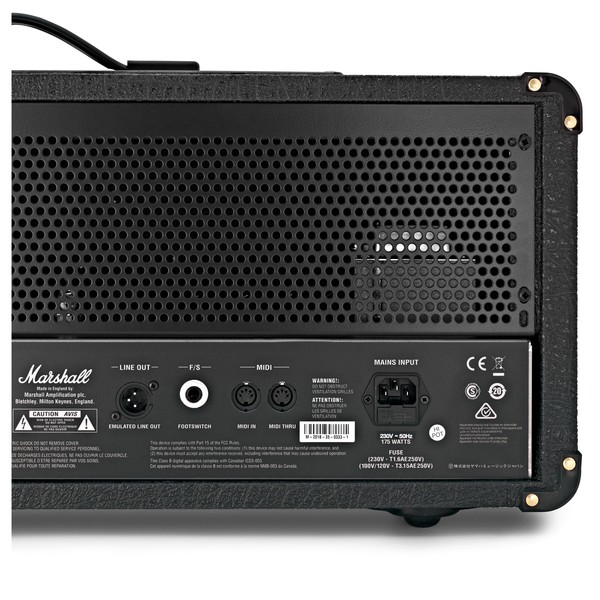 Marshall JVM205H 50W Valve Amp Head back close 2