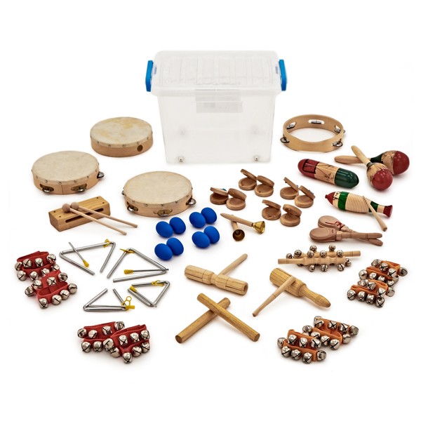 36pc KS2 Drum and Jingle Classroom Percussion Set by Gear4music