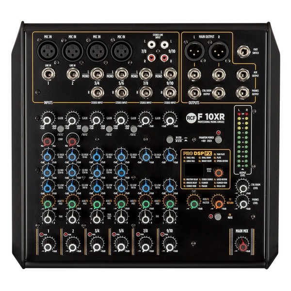 RCF F 10XR 10-Channel Mixer with Multi-FX, Top