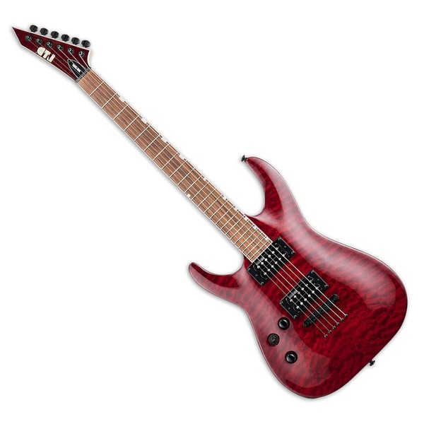 ESP LTD MH-200QM NT Left Handed, See Thru Black Cherry