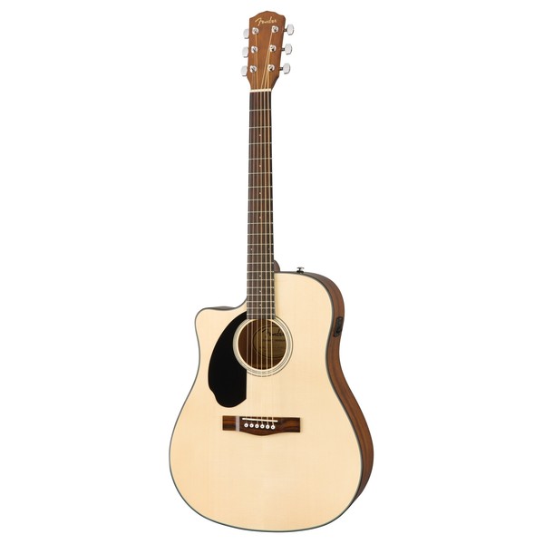 Fender CD-60SCE Dreadnought Electro Acoustic LH, Natural - tilt