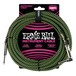 Ernie Ball 10ft Straight-Angle Braided Instrument Cable, Black/Green - Front