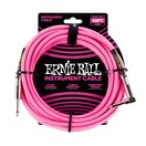 Ernie Ball P06078 10ft Straight-Angle Braided Cable, Neon Pink