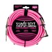 Ernie Ball 10ft Straight-Angle Braided Instrument Cable, Neon Pink - Front