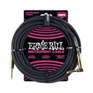 Ernie Ball P06081 10ft Straight-Angle Braided Cable, Black/Gold