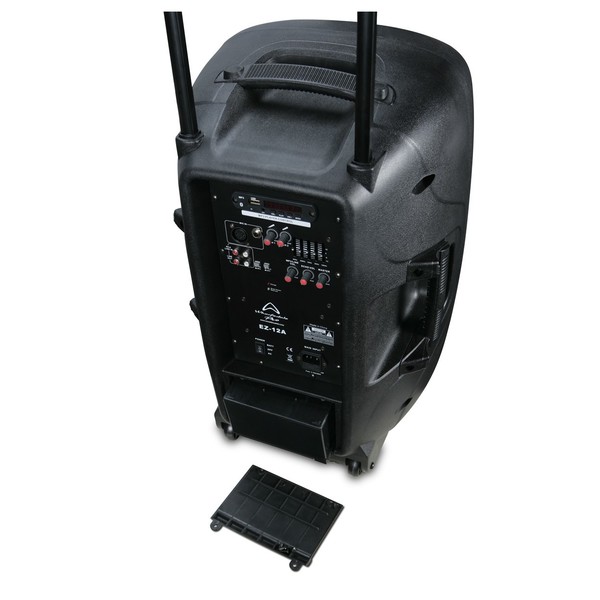 Wharfedale Pro EZ-12A Portable PA System, Rear with Battery Compartment Open