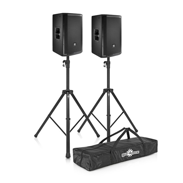 JBL PRX812W 12'' Two-Way Active PA Speaker Pair with Stands