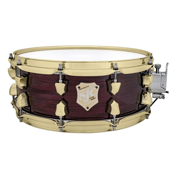 SJC Drums Providence 14x5.5 Snare, Merlot Ripple, Brass HW - Main Image