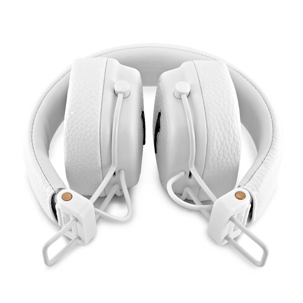 Marshall Major III Bluetooth On-Ear Headphones, White folded