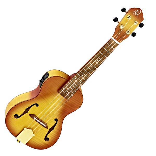 Ortega RUSL-HSB Saloon Electro Concert Ukulele, Honey Burst