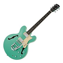 Hartwood Revival Vibrato Semi Acoustic Guitar, Jade Green - NearlyNew