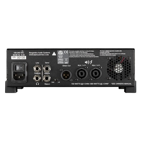 Bergantino Forté 800w Bass Head Back