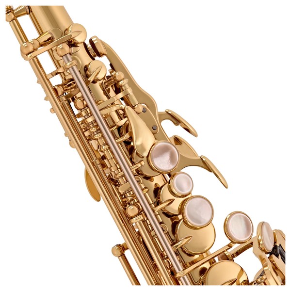 Yanagisawa SWO1 Soprano Saxophone, Lacquer keys close
