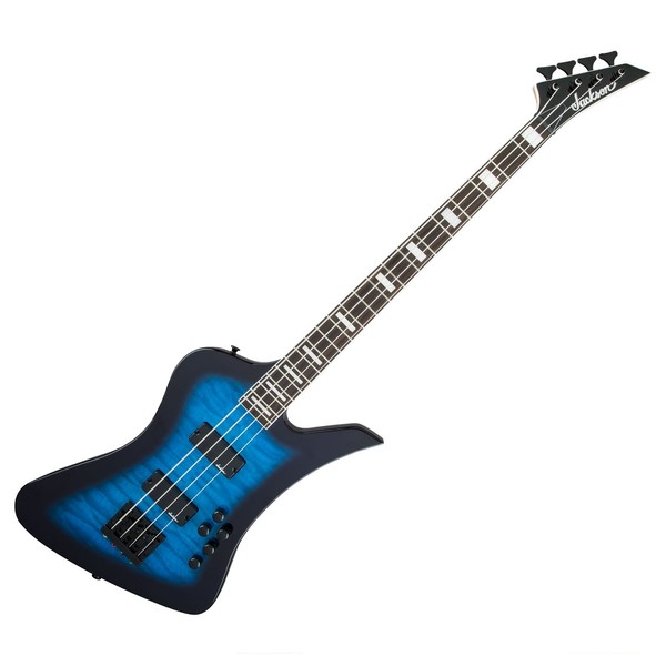 Jackson JS3Q Kelly Bird Bass, Transparent Blue Burst - front