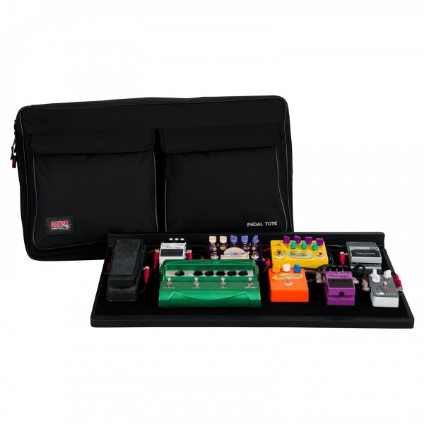 Gator Pedalboard with GBUS8 and Tote Bag, Pedalboard - Angled 