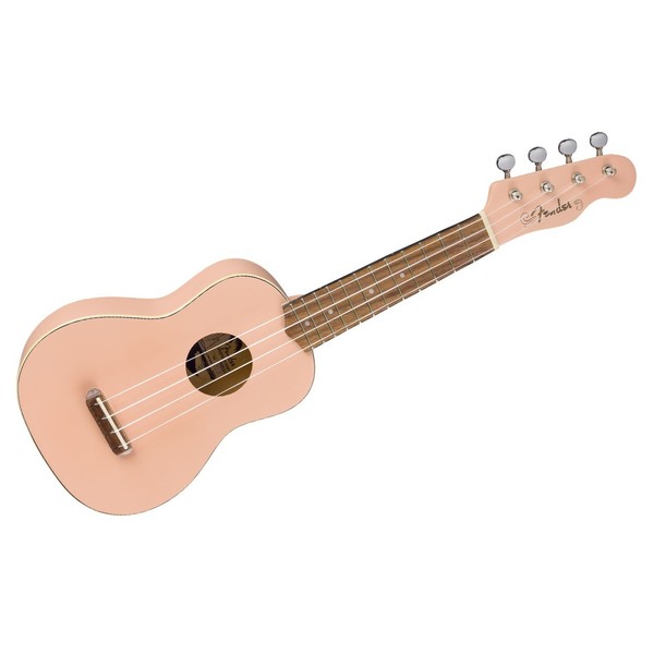 Fender Venice Soprano Ukulele WN, Shell Pink - Angle
