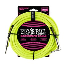 Ernie Ball P06085 18ft Straight-Angle Braided Cable, Yellow