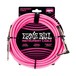 Ernie Ball 18ft Straight-Angle Braided Instrument Cable, Neon Pink - Front