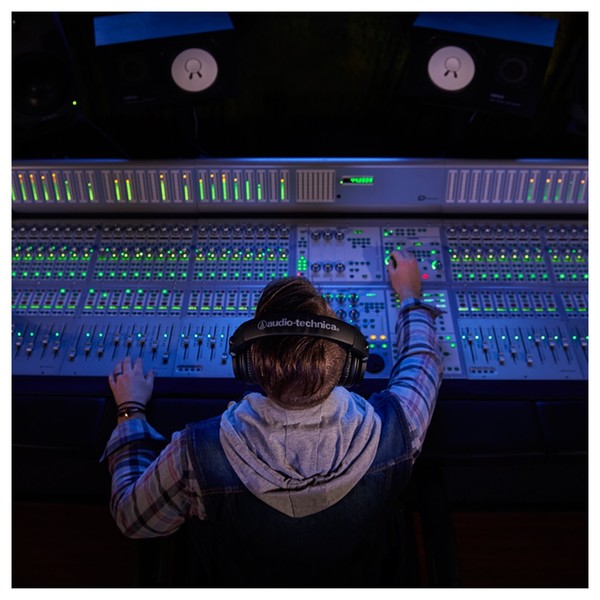 Audio Technica ATH-M50x Headphones, Black, In The Studio