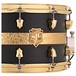 SJC Drums 14x8 Custom Leather Snare Drum, Black & Gold Gator