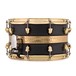 SJC Drums 14x8 Custom Leather Snare Drum, Black & Gold Gator