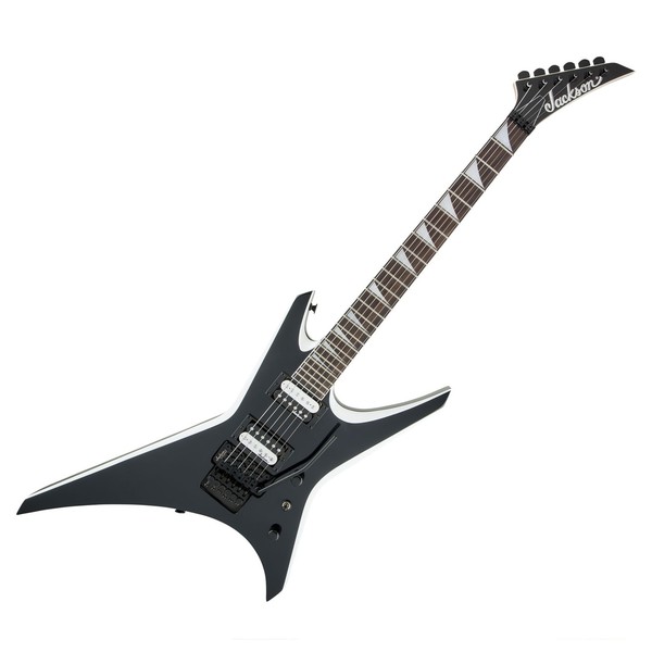 Jackson JS32 Warrior, Black w/ White Bevels - front