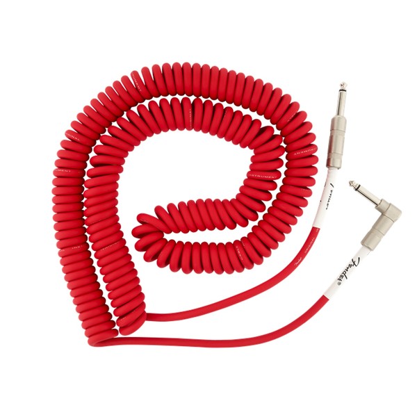 Fender Original 30ft Coil Straight/Angle Instrument Cable, Fiesta Red
