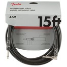 Fender Professional Instrumentenkabel, 15 Fu&szlig; (4,5 m), gerade/gewinkelt, Schwarz