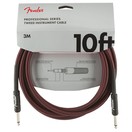 Fender Professional 10ft Straight Instrument Cable, Red Tweed