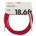 Fender Original 18.6ft Straight Instrument Cable, Fiesta Red Boxed