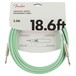 Fender Original 18.6ft Straight Instrument Cable, Surf Green Boxed