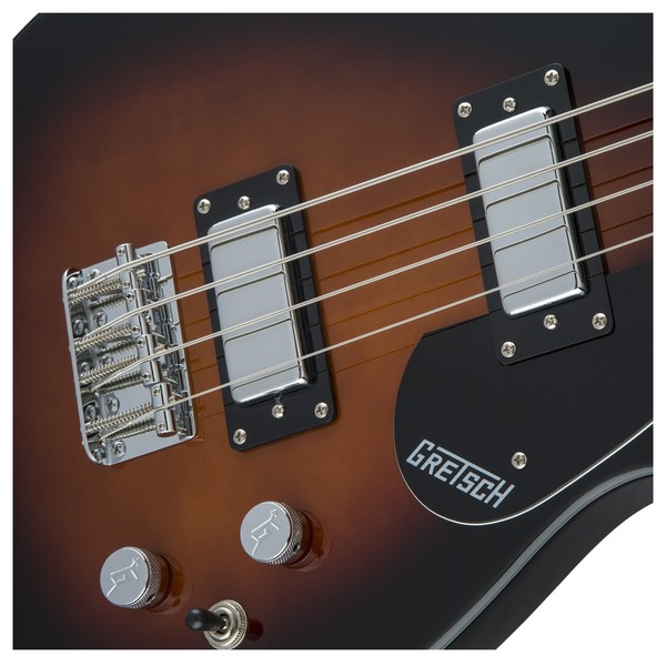 Gretsch G2224 Junior Jet Bass II Bass, Tobacco Sunburst - close up