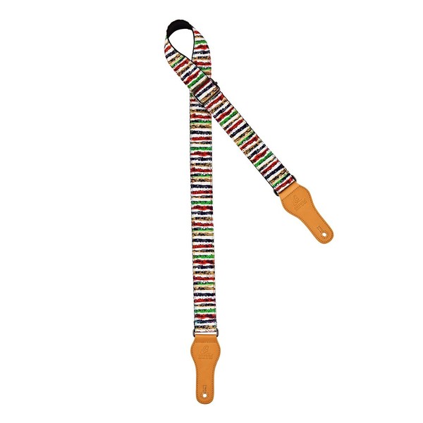 Ortega OCS-500U Creative Series Guitar Strap, Striped - Front