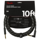 Fender Deluxe 10ft Straight/Angle Instrument Cable, Black Tweed