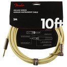 Fender Deluxe 10ft Straight/Angle Instrument Cable, Tweed