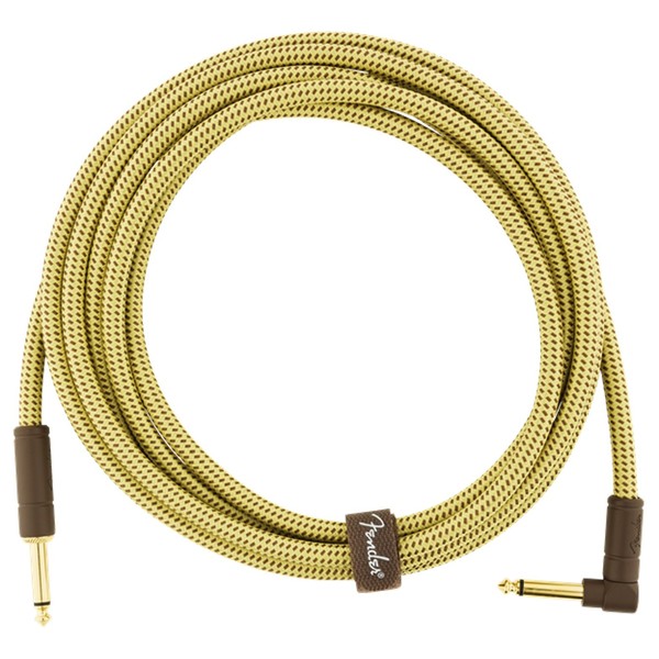 Fender Deluxe 10ft Straight/Angle Instrument Cable, Tweed - Cable