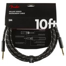 Fender Deluxe 10ft Straight Instrument Cable, Black Tweed
