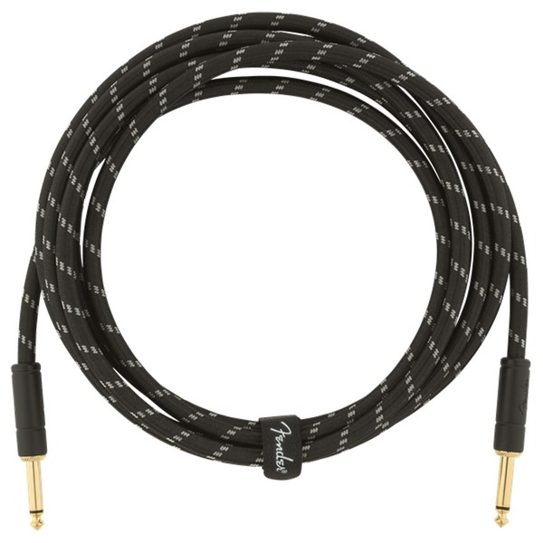 Fender Deluxe 10ft Straight Instrument Cable, Black Tweed- Cable