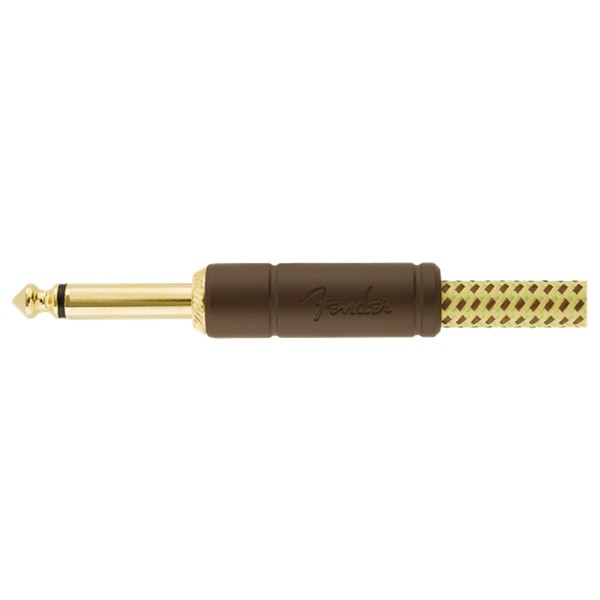 Fender Deluxe 10ft Straight Instrument Cable, Tweed- Jack